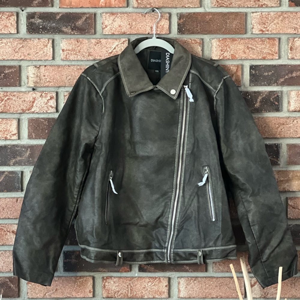 Diashiny Faux Leather Jacket